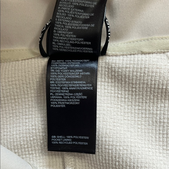 The North Face TNF Apex Women’s Large Cream Zip-Front Long Jacket with Waist Tie - Picture 12 of 16